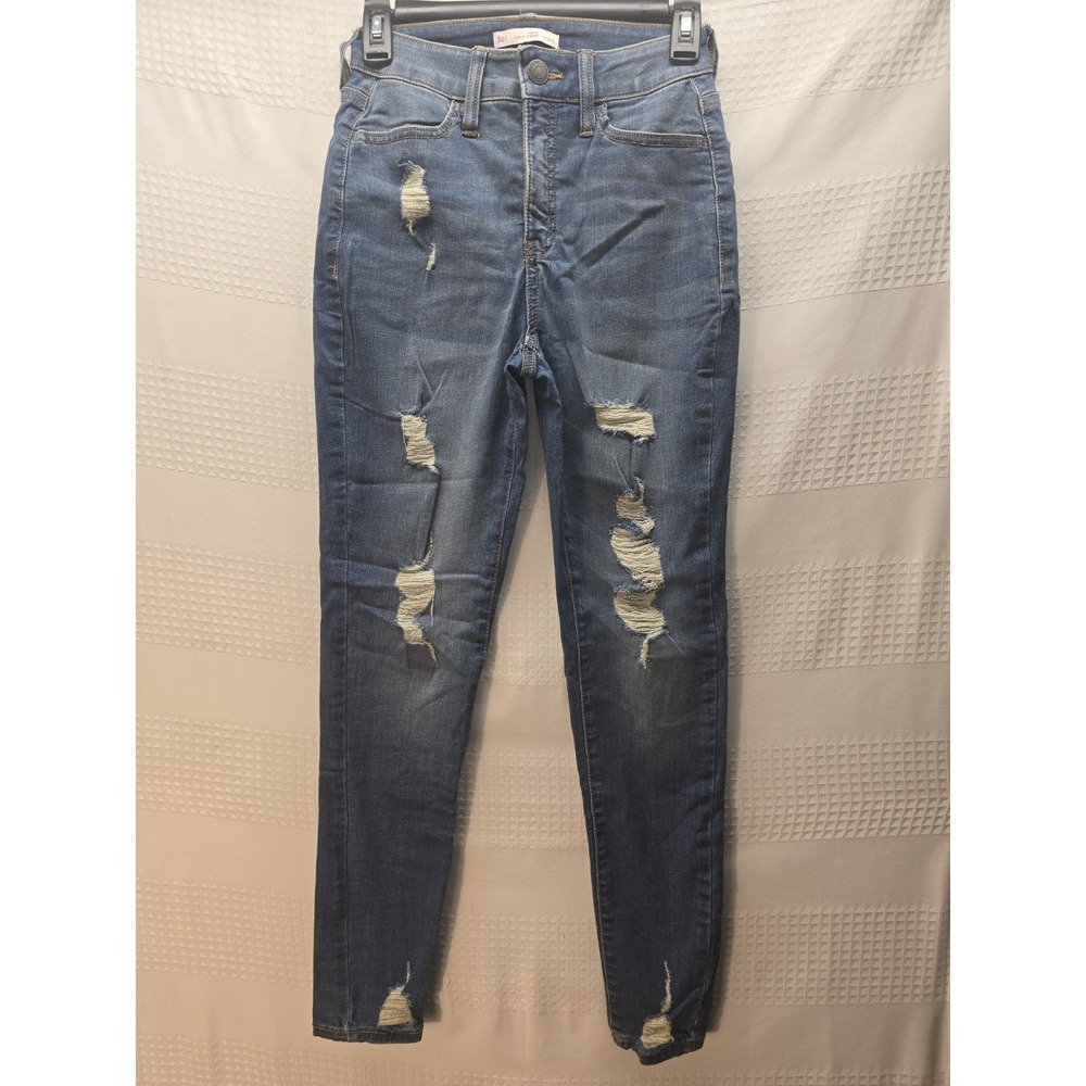 SO High Rise Curvy Jegging Skinny Jeans Blue Distressed Juniors 5/27W 0143